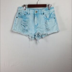 Forever21 tie-dye high rise distress frayed shorts